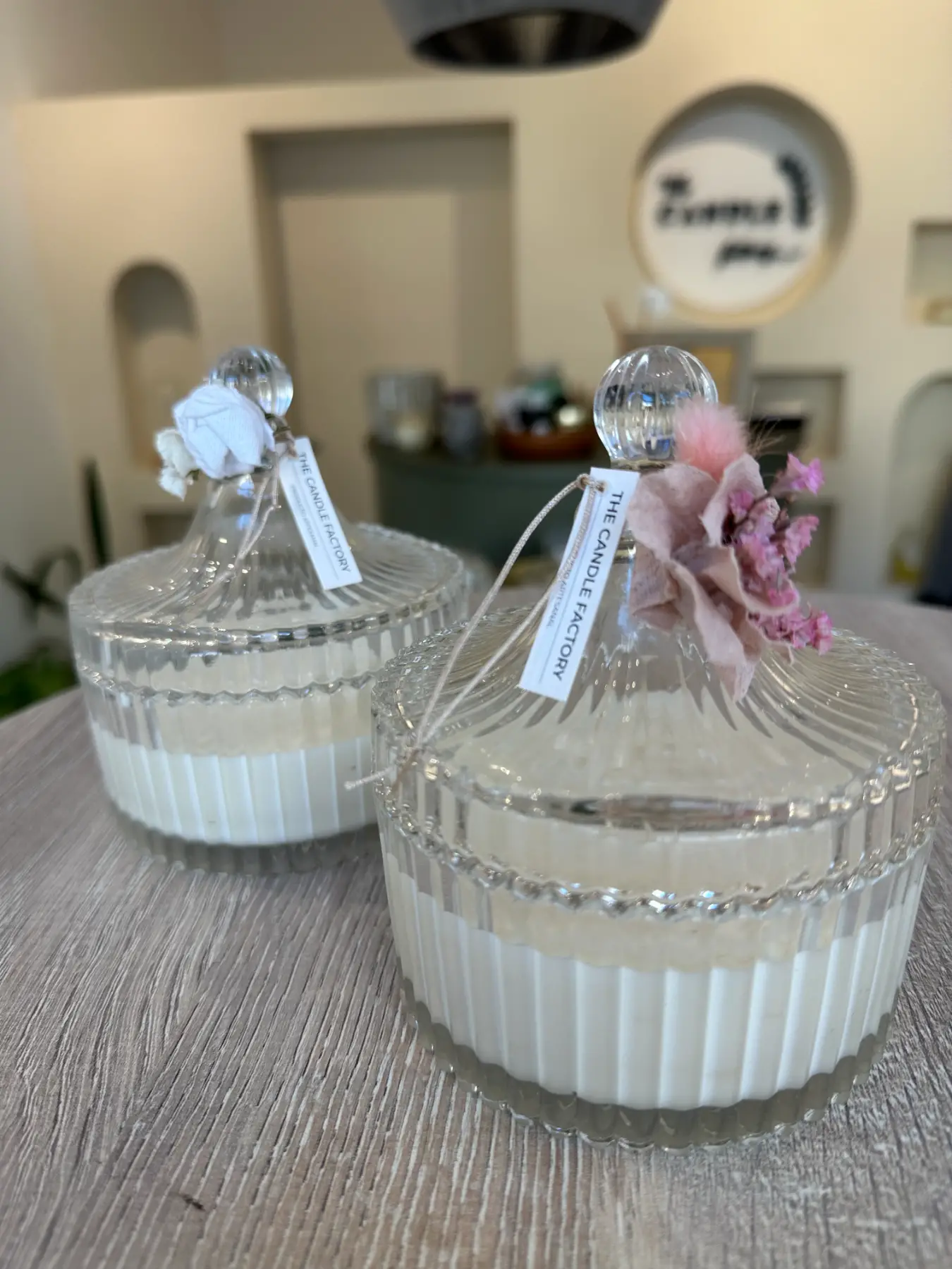 Vela caramelera a rayas